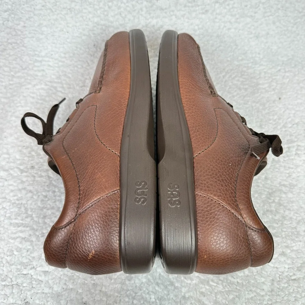 SAS Leather Lace Up Comfort Walking Shoes Tripad Mens 12M Brown Made USA Moc Toe